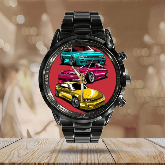 Discover JDM Legend Retro Gaming Racecar Tuning Car Calendar Steel Band Watch