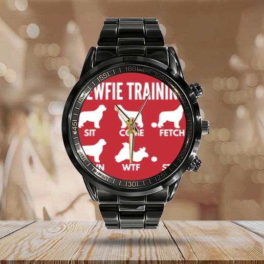 Discover Newfoundland Training Newfie Dog Tricks - Newfoundland - Calendar Steel Band Watch