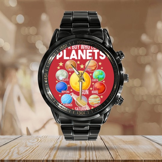 Discover solar system for kids | planet Calendar Steel Band Watch