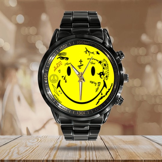 Discover Lil Wayne Tattoo Smiley Calendar Steel Band Watch