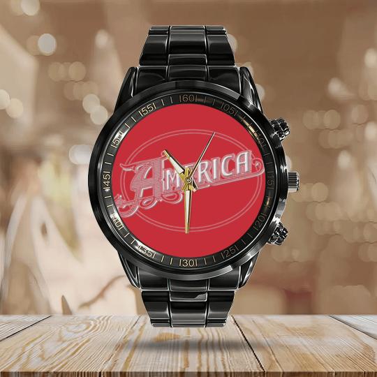Discover America Band Calendar Steel Band Watch