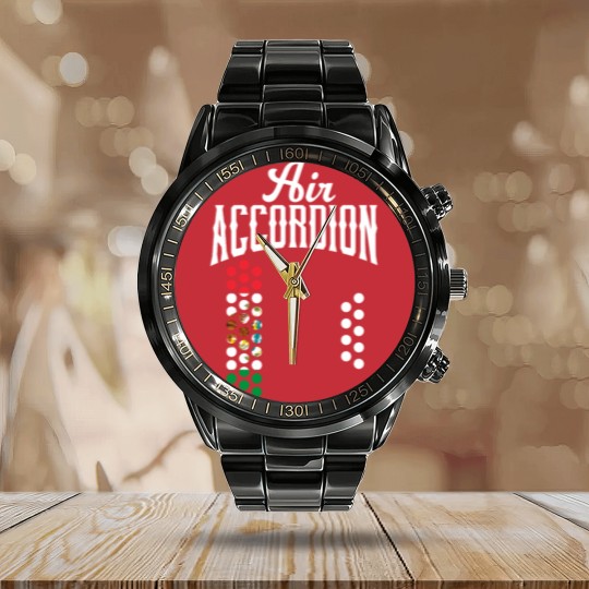 Discover Air Accordion Mexico Mexican Flag Calendar Steel Band Watch
