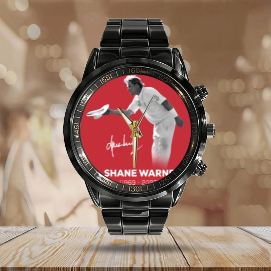 Discover RIP Shane Warne Signature Calendar Steel Band Watch, Memories Shane Warne  1969-2022 Calendar Steel Band Watch