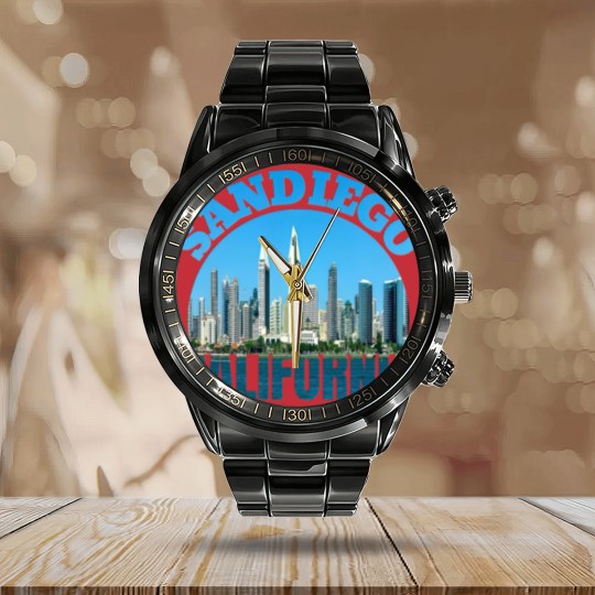 Discover San Diego California Calendar Steel Band Watch