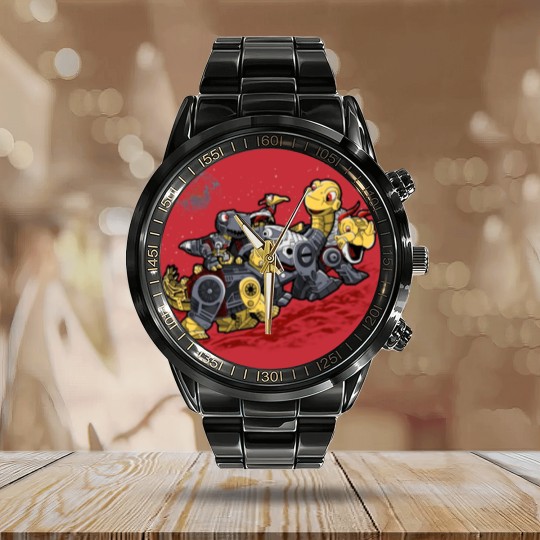 Discover Bots Before Time - Dinosaur - Calendar Steel Band Watch