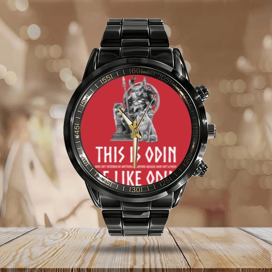 Discover Anti Socialism - Masculine Alpha Male Viking Mythology - Odin isn't offended by anything or anyone because Odin isn't a pussy - Anti Socialism - Calendar Steel Band Watch
