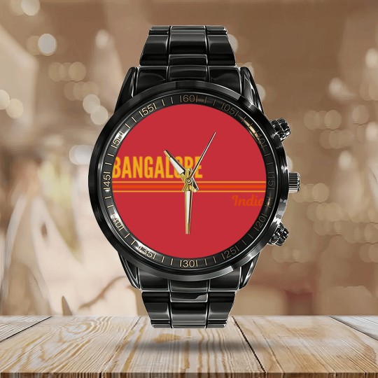 Discover Bangalore India Calendar Steel Band Watch