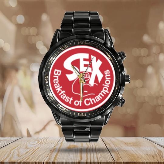Discover sx – Breakfast of Champions Calendar Steel Band Watch