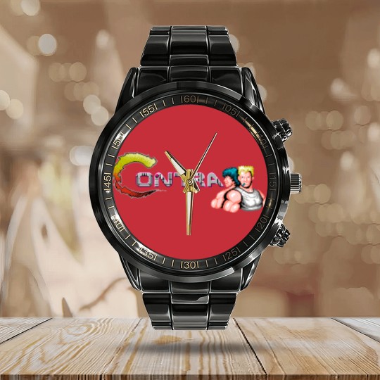Discover Contra - Nintendo - Calendar Steel Band Watch
