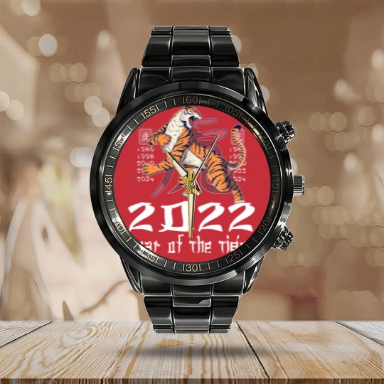 Discover Funny Happy Chinese New Year 2022 Year Of The Tiger 2022 Calendar Steel Band Watch