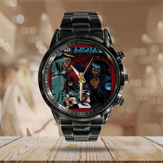 Discover Vintage Genius GZA liquid swords hip hop RETRO Calendar Steel Band Watch