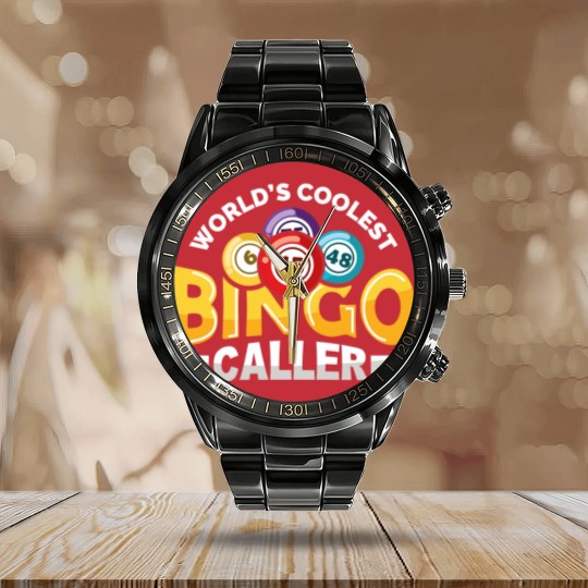 Discover World's Coolest Bingo Caller Lucky Bingo Player Calendar Steel Band Watch