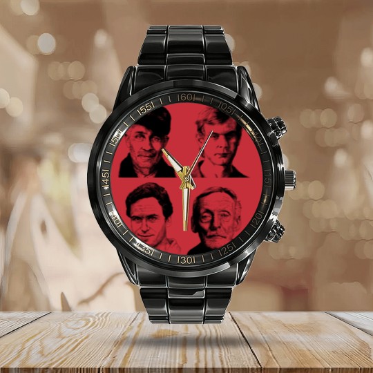 Discover American Serial Killer - Ted Bundy - Calendar Steel Band Watch