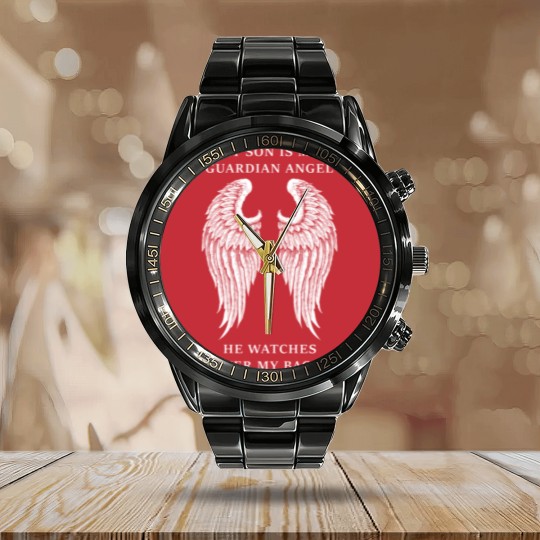 Discover Son - My son is my guardian angel Calendar Steel Band Watch