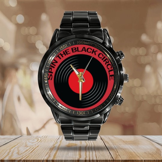 Discover Spin the black Circle - music lover quote - Spin The Black Circle - Calendar Steel Band Watch