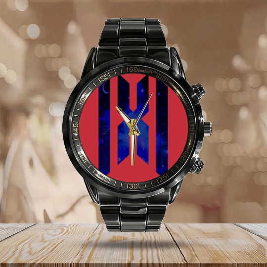Discover Monsta X Logo Night Sky - Monsta X - Calendar Steel Band Watch