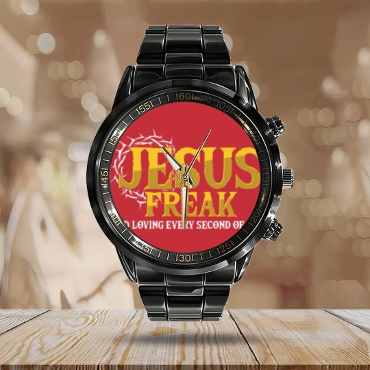 Discover Jesus Freak God Believer Christian Catholic Gift Calendar Steel Band Watch