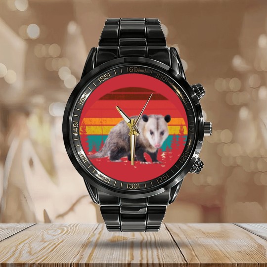 Discover Vintage Retro Possum Lovers Calendar Steel Band Watch