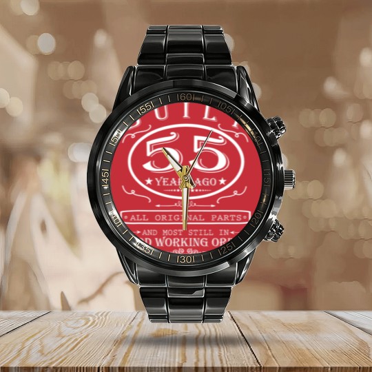 Discover 55th Birthday Gift Built 55 Years Ago Original Par Calendar Steel Band Watch
