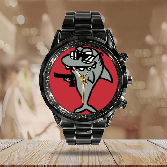 Discover hai gangster criminal criminal thief robber pistol Calendar Steel Band Watch