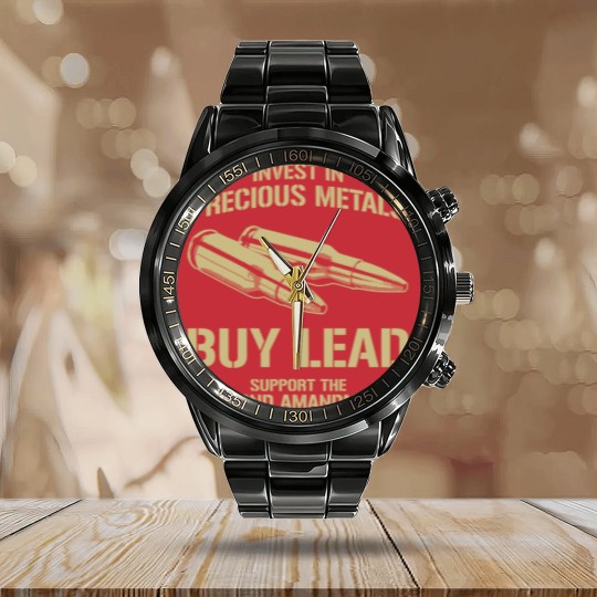 Discover Gun Control Precious Metals - Gun Control - Calendar Steel Band Watch