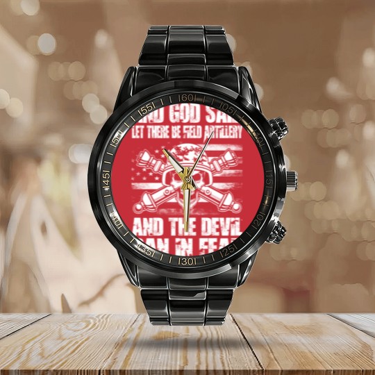 Discover Field Artillery field artillery Calendar Steel Band Watch
