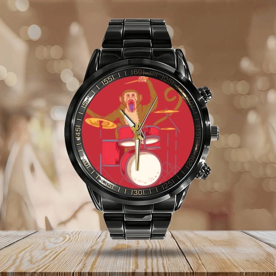 Discover Monkey Playing Drums Drummer Band The Animal Calendar Steel Band Watch