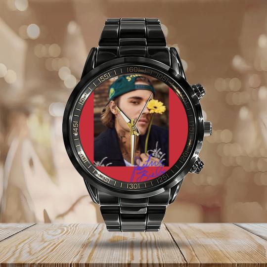 Discover Justin Bieber Signature Tour 2022 Calendar Steel Band Watch