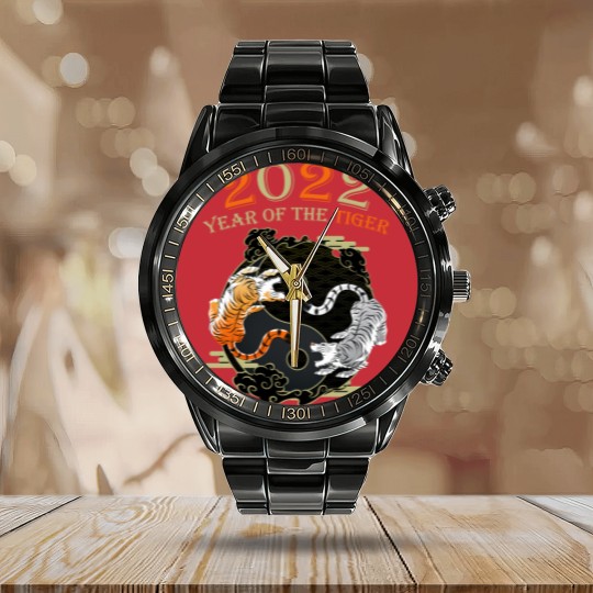 Discover Happy Great Chinese New Year 2022 Year Of The Tiger Calendar Steel Band Watch