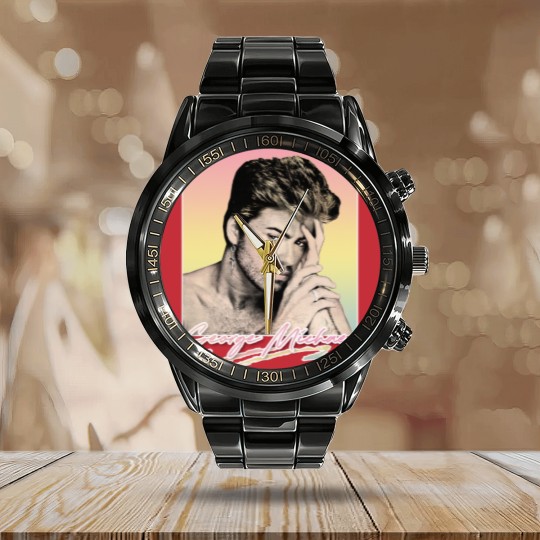 Discover George Michael // Faded Vintage Look // Original Design - George Michael - Calendar Steel Band Watch