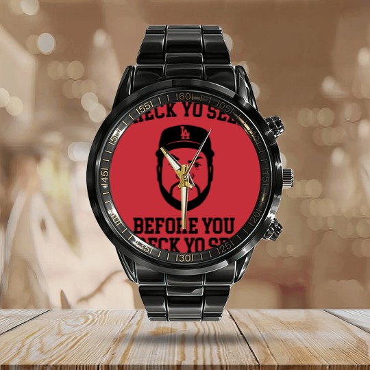Discover Check Yo self before you wreck yo self - Ice Cube - Calendar Steel Band Watch