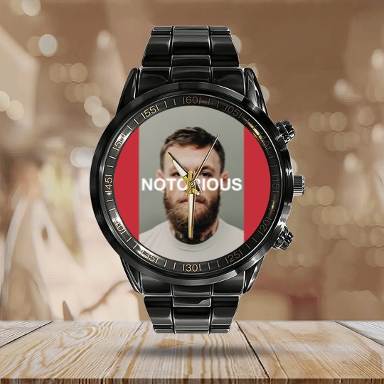 Discover Connor McGregor Mugshot Notorious - Connor Mcgregor Mugshot - Calendar Steel Band Watch