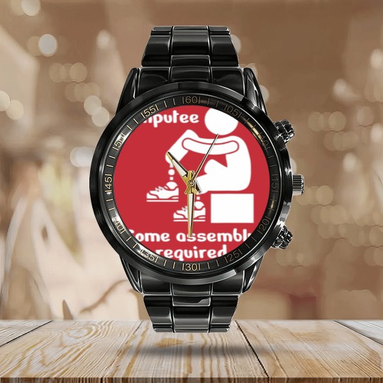 Discover Amputee Some Assembly Required Calendar Steel Band Watch