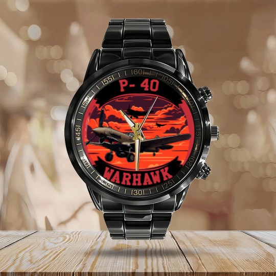 Discover P-40 WARHAWK FORMATION - P 40 Warhawk - Calendar Steel Band Watch