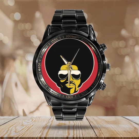 Discover Black Man, Afro, Retro, Legend, African American Calendar Steel Band Watch