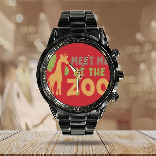 Discover Meet me at the zoo Calendar Steel Band Watch