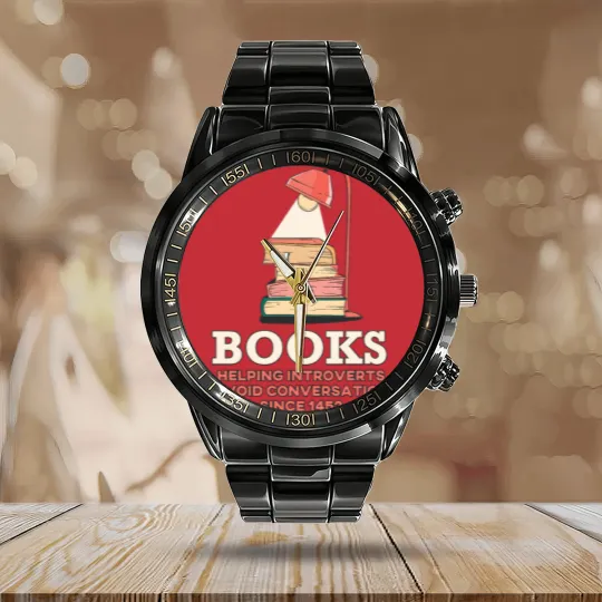 Discover Books, Helping Introverts Avoid Conversation Calendar Steel Band Watch