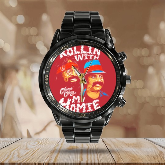 Discover Cheech & Chong Rollin With My Homie Calendar Steel Band Watch