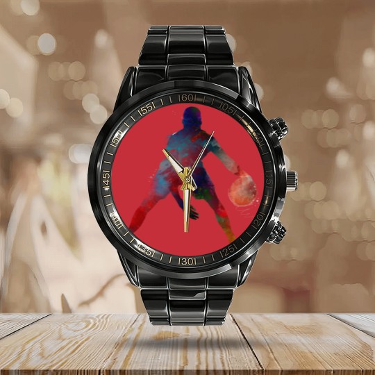 Discover basketball player #basketball #sport - Basketball - Calendar Steel Band Watch