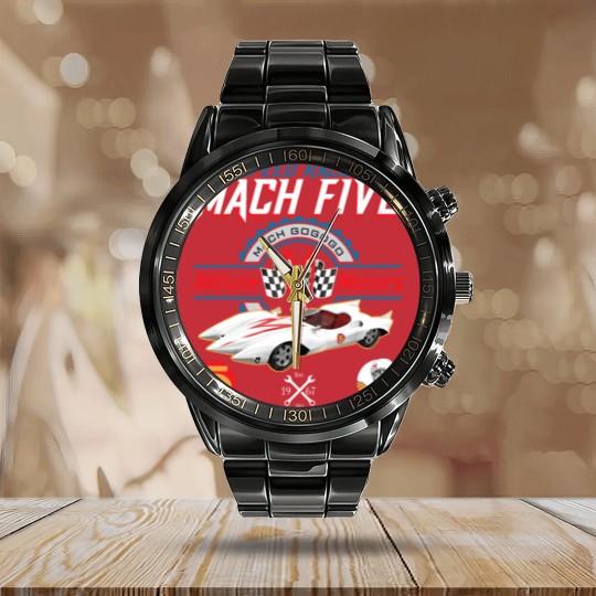 Discover Speed Racer Mach 5 Mifune Motors Calendar Steel Band Watch