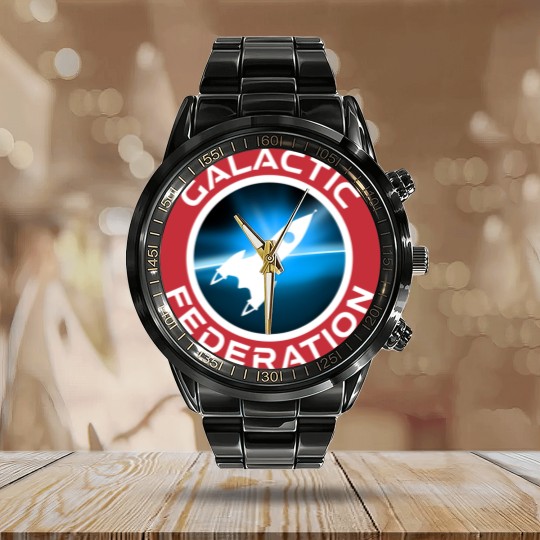 Discover Galactic Federation Logo - Galactic Federation - Calendar Steel Band Watch