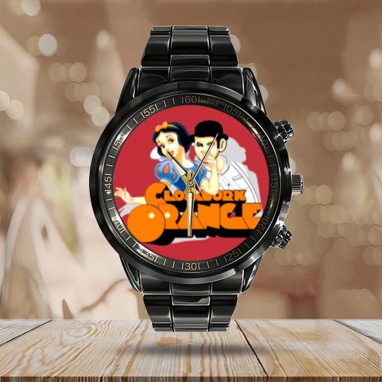 Discover Orange Snow - Clockwork Orange - Calendar Steel Band Watch