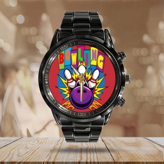 Discover Colorful Pin Bowling Calendar Steel Band Watch