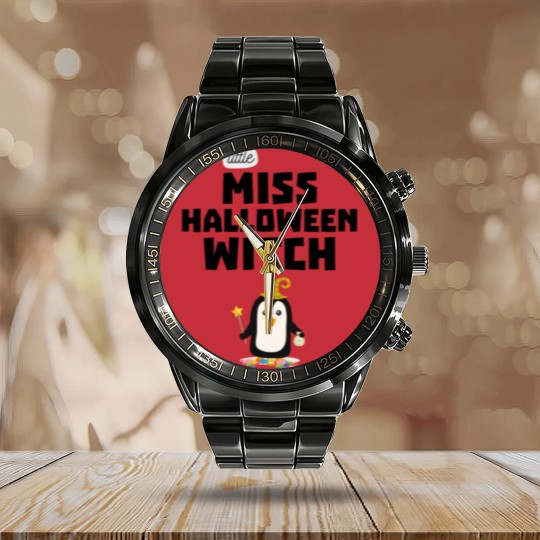 Discover Miss Halloween Witch Penguin gift Calendar Steel Band Watch