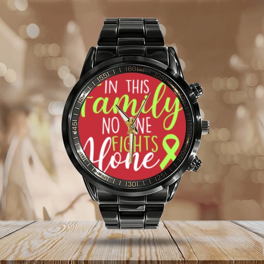 Discover Family Lymphoma Cancer Support no one Fight Alone - Lymphoma Cancer Support - Calendar Steel Band Watch