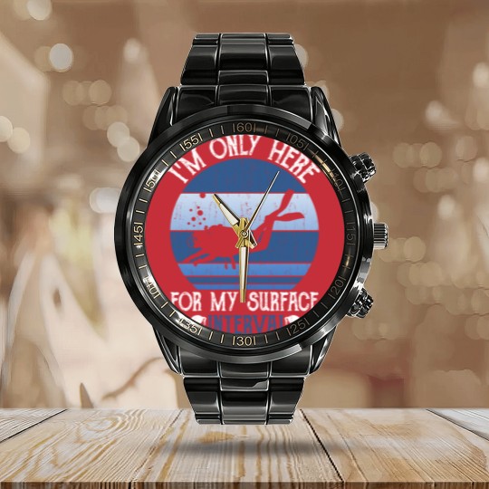 Discover My Surface Swimming Interval Calendar Steel Band Watch