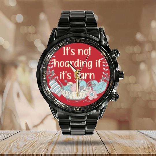 Discover Knit Crochet Collect Yarn Stash Calendar Steel Band Watch