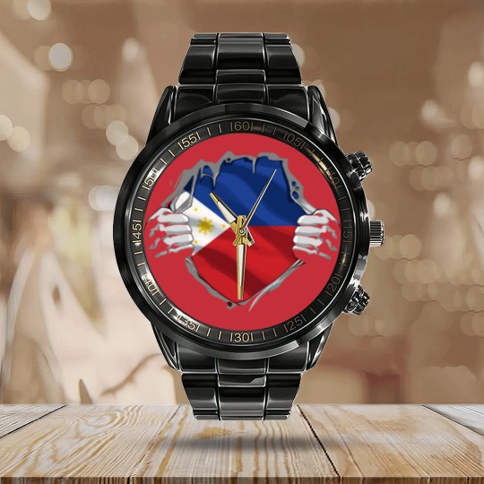 Discover Super Filipino Heritage Philippines Roots Flag Gif Calendar Steel Band Watch