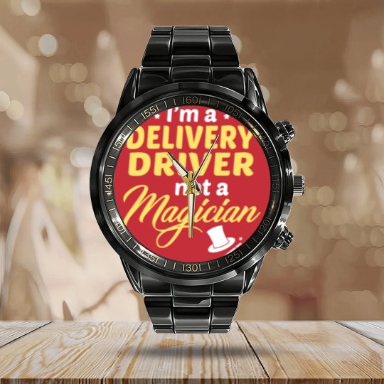 Discover Delivery Driver Calendar Steel Band Watch