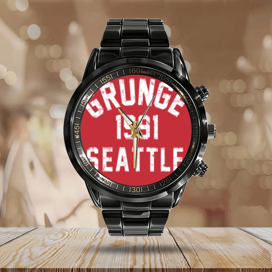 Discover 1991 Grunge Seattle - Grunge - Calendar Steel Band Watch